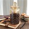 45 oz Amber Glass Storage Jar with Airtight Glass Lids,Vintage Embossed Glass Food Container,Vintage Embossed Glass Food Container,Decorative Kitchen Canister Organizer for Candy, Flour, Coffee Bean, Pet Treats